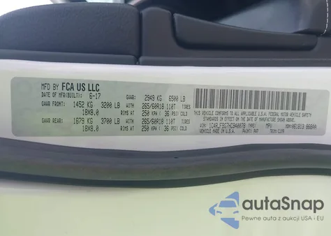 2017 Jeep Grand Cherokee Limited 4X4 из США, поврежденный, VIN 1C4RJFBG7HC940078